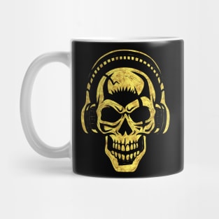 Skull with Headphones Abstract Tribal Tattoo Style Mug